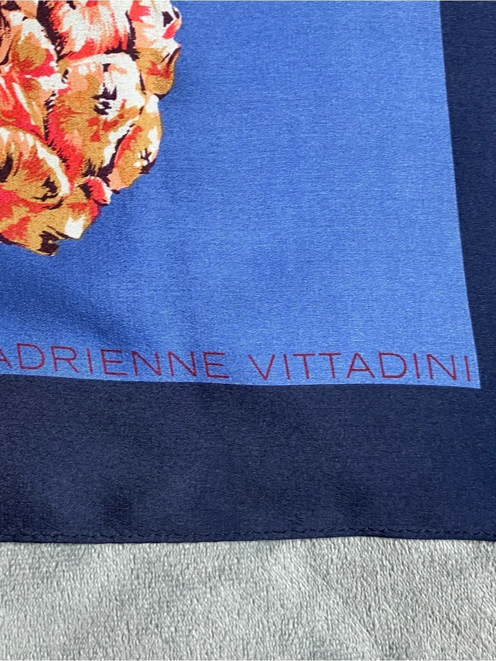 Adrienne Vittadini Pure Silk Fruit Print Scarf 34” square
